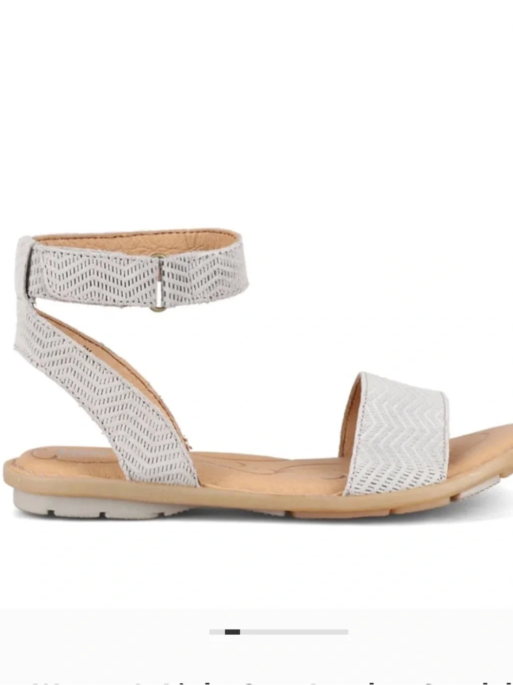 Born Women's Tegal Light Gray Ankle-Strap Leather Sandals NWOT